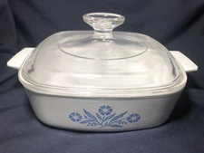 Vintage Corning Ware Milk Flower 1 Qt Casserole Dish A-1