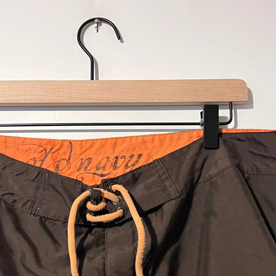 Pantalones Cortos de Rendimiento Old Navy Para Hombre Talla L Marrón Naranja Borde Cordón 34" Cintura Foto 2 de 4