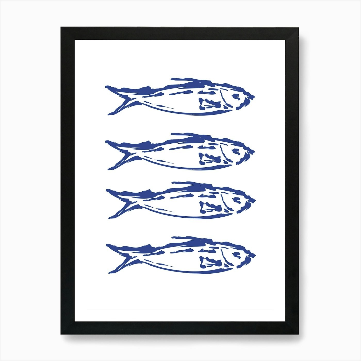 Four Fish Art Print Framed Wall Art Poster Canvas Print Picture