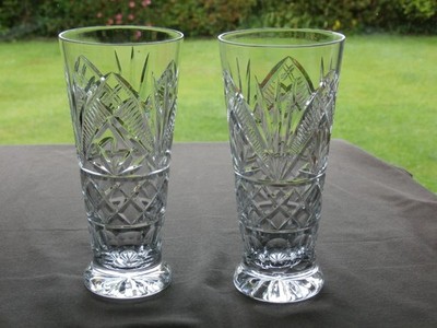 2 x schöne Qualität Kristall Pilsner Bier/Eistee Gläser-Ex Zustand