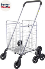 Stair Climber Cruiser Cart Shopping Grocery Rolling Folding Laundry Basket on Wh