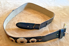 Black Leather Western Concho Style Belt punk metal