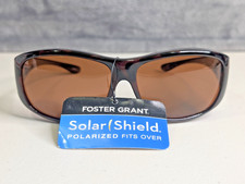 Solar Shield by Foster Grant Sunglasses Fits Over Brown Lenses Tortoise Frames