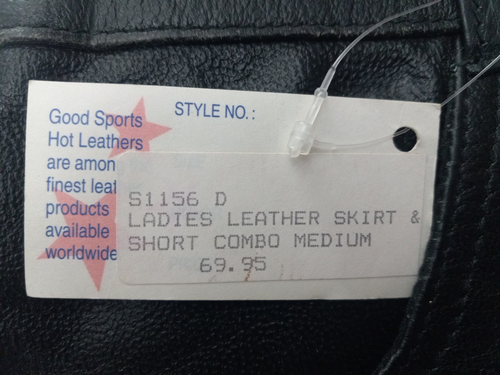 Leather Lined Short Skort Pocket Good Sports Hot Leathers Black Small/Medium - Picture 3 of 11