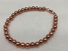Handmade Raw Copper Bracelet 6mm Round Beaded Bracelet 6" 7" 8" 9" Bracelets