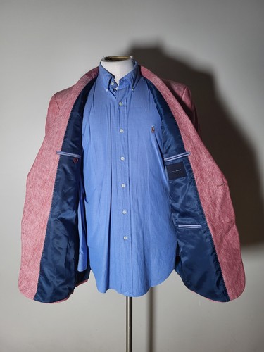 44L Tommy Hilfiger Pink Linen Slub Blazer Jacket Sport Coat NWOT - Picture 6 of 12