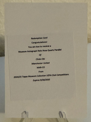 Chido Obi Topps Museum Redemption Card Auto Relic Rose Quartz Parallel Card