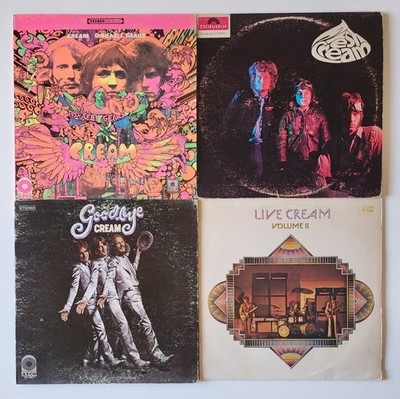 CREAM Lot of 4 Vinyl Records, Disraeli Gears, Fresh Cream, Goodbye, Live VG Cond