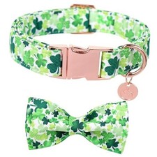St. Patrick's Day Dog Collar-Cute Clovers Dog L  Pack of 1  A: Green Clover