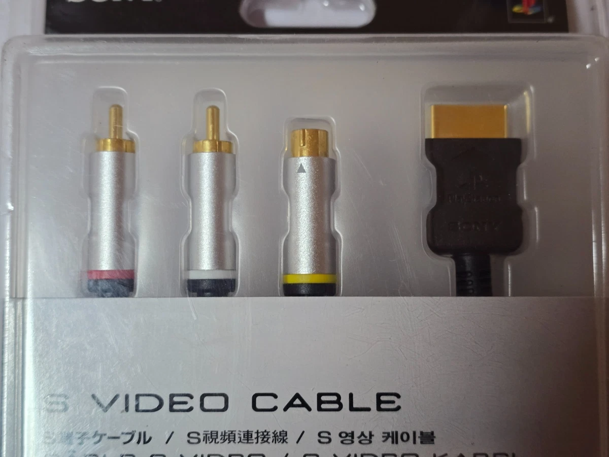 SONY PLAYSTATION PS1 PS2 PS3 2 3 OFICIAL S-VIDEO TV CABLE PLOMO NUEVO Genuino