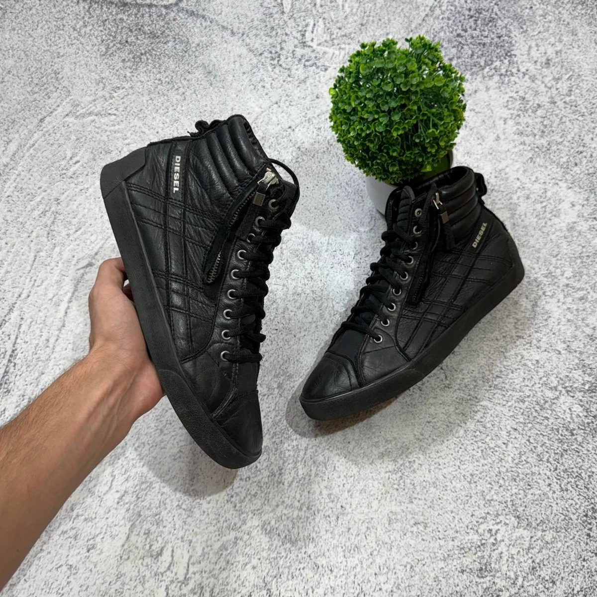 靴 14aw Diesel leather insole high sneaker diesel leather shoes products for sale | eBay