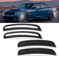 For 2015-2023 Dodge Charger White Front Rear Fender LED Side Marker Light Lamps