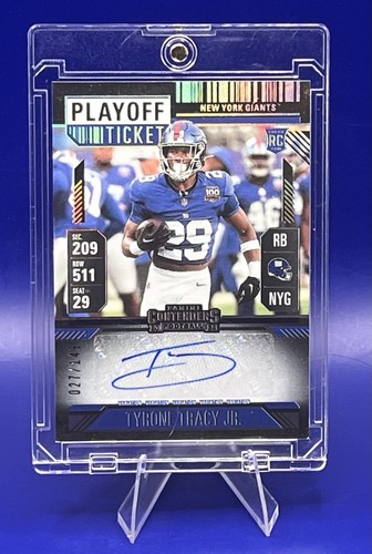 2024 Panini Contenders Biglietto Playoff Tyrone Tracy Jr Auto Rookie Variazione /149 - Foto 6 di 12