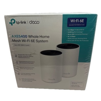 New TP-Link Deco WE10800 (2-PACK) Wi-Fi 6E Whole Home Mesh Routers 6 Ghz Sealed