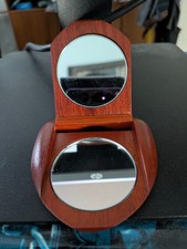 Compact Mirror Gift: Rosewood Folding Vanity Mirror with Friendship Charm