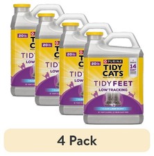 Tidy Cats Perf Plus Tidy Feet Litter, Low Tracking Clump, Clean Linen, 4 pk