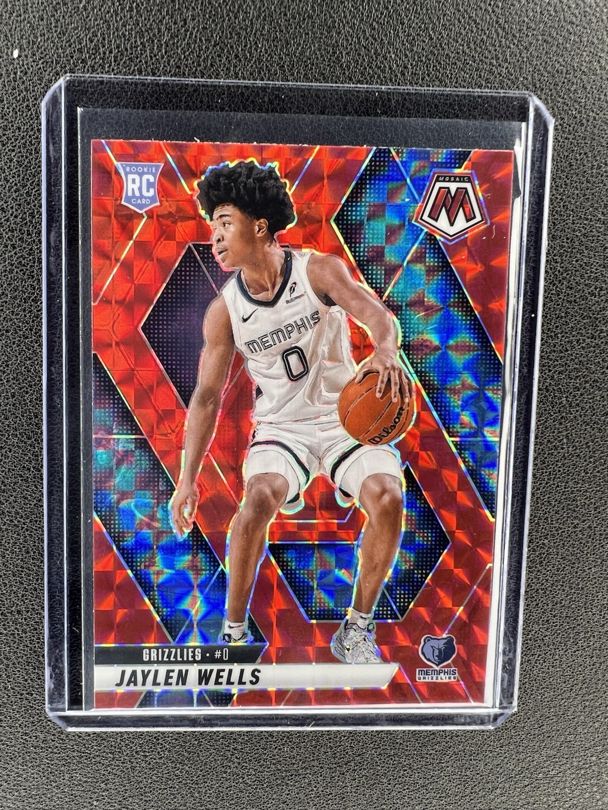 2024-25 Mosaic Red Prizm #240 Jaylen Wells Grizzlies RC Rookie