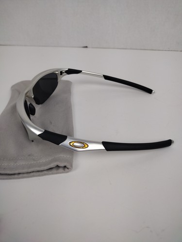 Oakley Half Jacket 1.0 Sunglasses Stealth Black Polarized Lens Nick on Frame - Picture 4 of 12