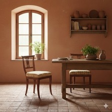 Sedie Antiche Mogano Tessuto Gambe Mosse Italia XIX Secolo Originali