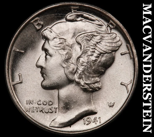 1941-D Mercury Dime- Super Choice Gem Brilliant Uncirculated++++ Luster #i2029