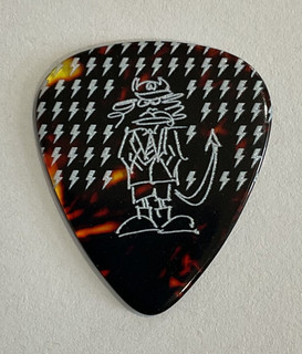 Angus Young ACDC PWR UP 2025 Tortoise Caricature White Bolt Guitar Pick
