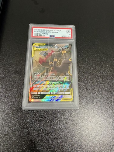 2019 POKEMON SUN & MOON UNIFIED MINDS #125 UMBREON & DARKRAI GX PSA 9