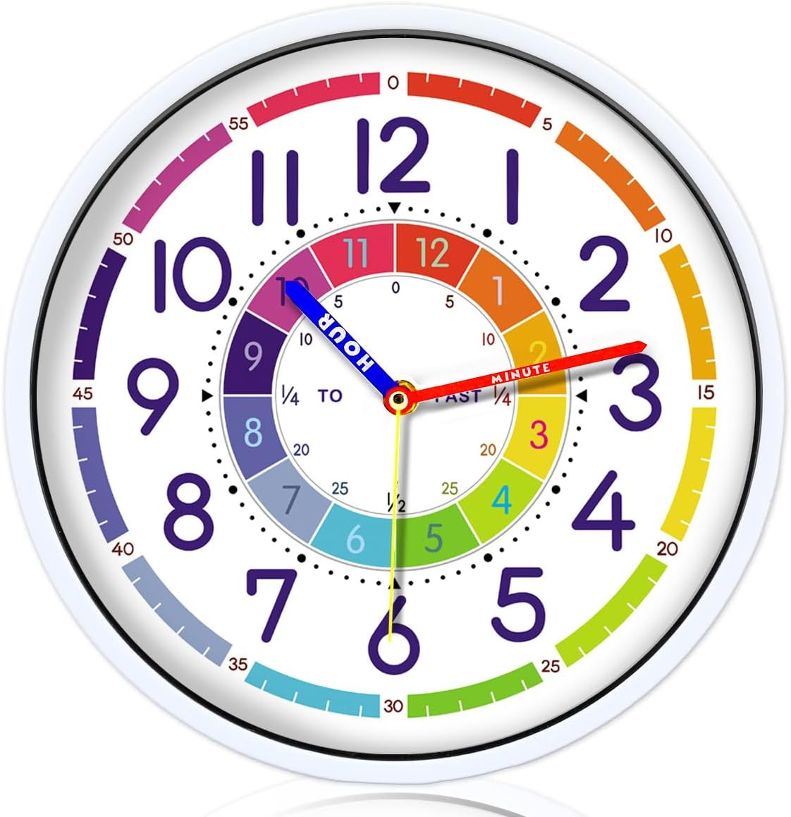 Kid'S Wall Clock 12 Inch Silent Wall Clock for Kids Learning
