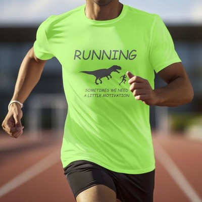 Laufshirt Herren Motivation Jogging T-Shirt - Lustiger Aufdruck - Running Sport