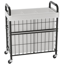 Laundry Hamper 3 Section, 145L Rolling Laundry Sorter Basket with Wheels, 3 C...