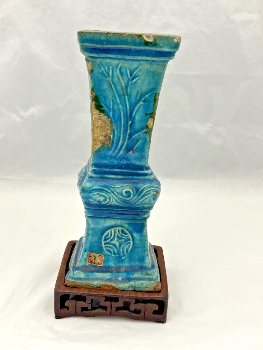 蓝色中国古董花瓶| eBay