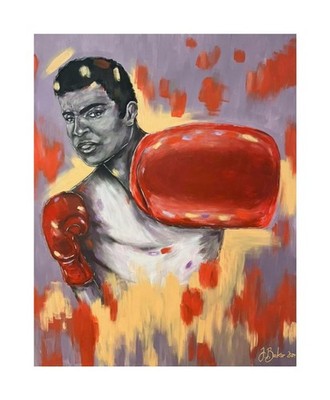 VB HANDGEMALT Acrylbild Boxer Muhammad Ali 150x100 cm Realistisch Pop Art Unikat