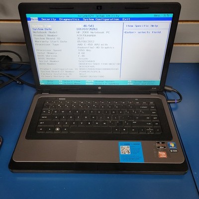 HP Pavilion G60 /AMD E-450 / 4 GB RAM / NO HDD