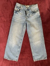 WE THE FREE Free People Wide Leg Crop Jeans Baggy Button Fly 26