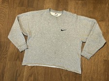 Vtg 90s Nike Sweatshirt Crewneck Gray Swoosh White Tag Men  s Size Medium USA