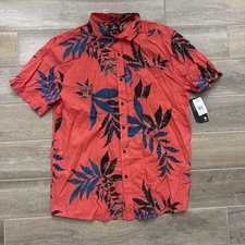 Volcom Paradiso Floral SS Shirt 2XL Washed Ruby Floral Button-Up NWT