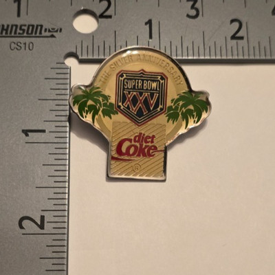 Super Bowl XXV NFL The Silver Anniversary Diet Coke Starline Pin