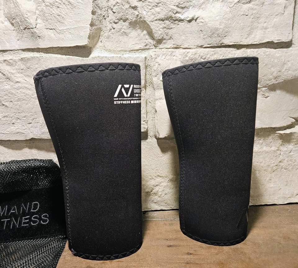 🔥 Mangas de rodilla de reloj de arena A7 Rigor Mortis talla L (7 mm) ¡Mangas de levantamiento de pesas! Foto 3 de 4