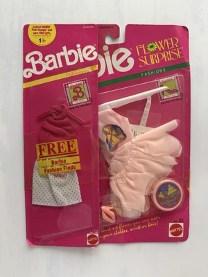 Barbie 1990, Flower Surprise Fashions + Geschenk Made in China NRFB 
