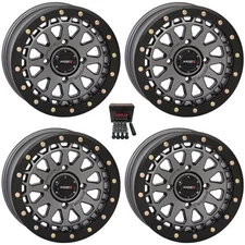 System 3 SB-6 Beadlock 15" Wheels Gunmetal (6+1) Can-Am Commander Maverick (4)