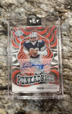 2023 Panini Illusions DREW PEARSON #5 Funkadelic Red Auto #/25 Dallas Cowboys