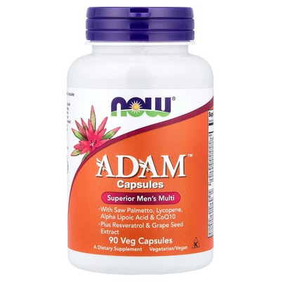Now Foods Adam Superior Men s Multi 90 Veg Capsules GMP Quality Assured, Vegan,