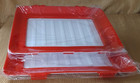 Set of 2 Reusable, Stackable Food Preservation Storage Trays Red/White NEW — photo 1