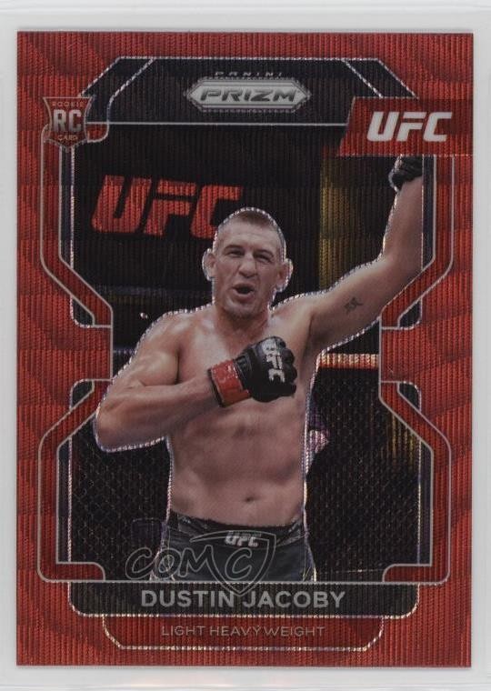 2022 Panini Prizm UFC Ruby Wave Prizm Dustin Jacoby #123 1ik6