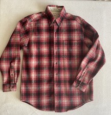 VTG Woolrich USA Made Wool Red Buffalo Plaid Flannel Shirt Jacket Men  s Med Exc
