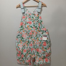 DULUTH TRADING Heirloom Gardening Short Overalls Large NWT Mint Summer Dahlia