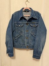 Vintage Wrangler Jean Jacket Size 16 Youth 1970s Pockets Buttons Made In USA