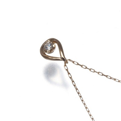 4  Necklace Diamond Teardrop K18PG