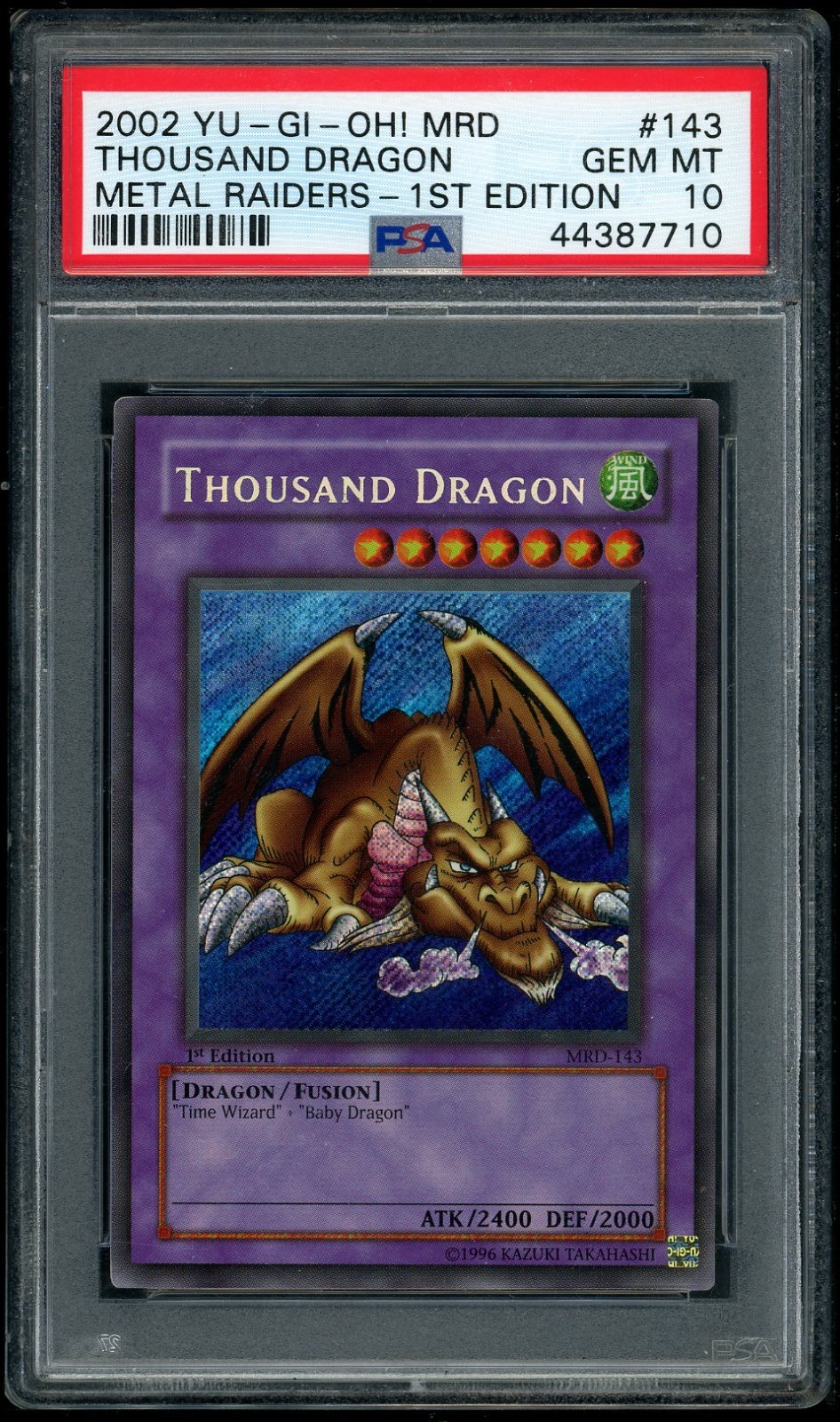 YU-GI-OH! THOUSAND DRAGON 2002 MRD-METAL RAIDERS-1ST ED #143 PSA 10 view 1