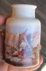 Nice 1860s pratt prattware food paste jar or pot PEGWELL BAY Fishing scene