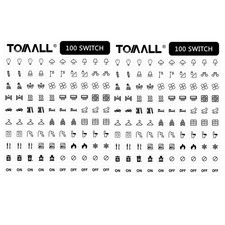 TOMALL 200Pcs Light Switch Labels Icon Stickers Household 100-black